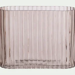 Vase tube en verre H20cm - gris