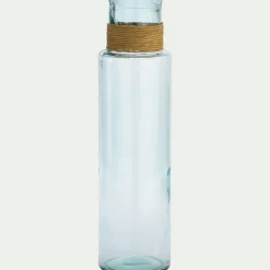 Vase tube en verre recyclé h55cm - transparent