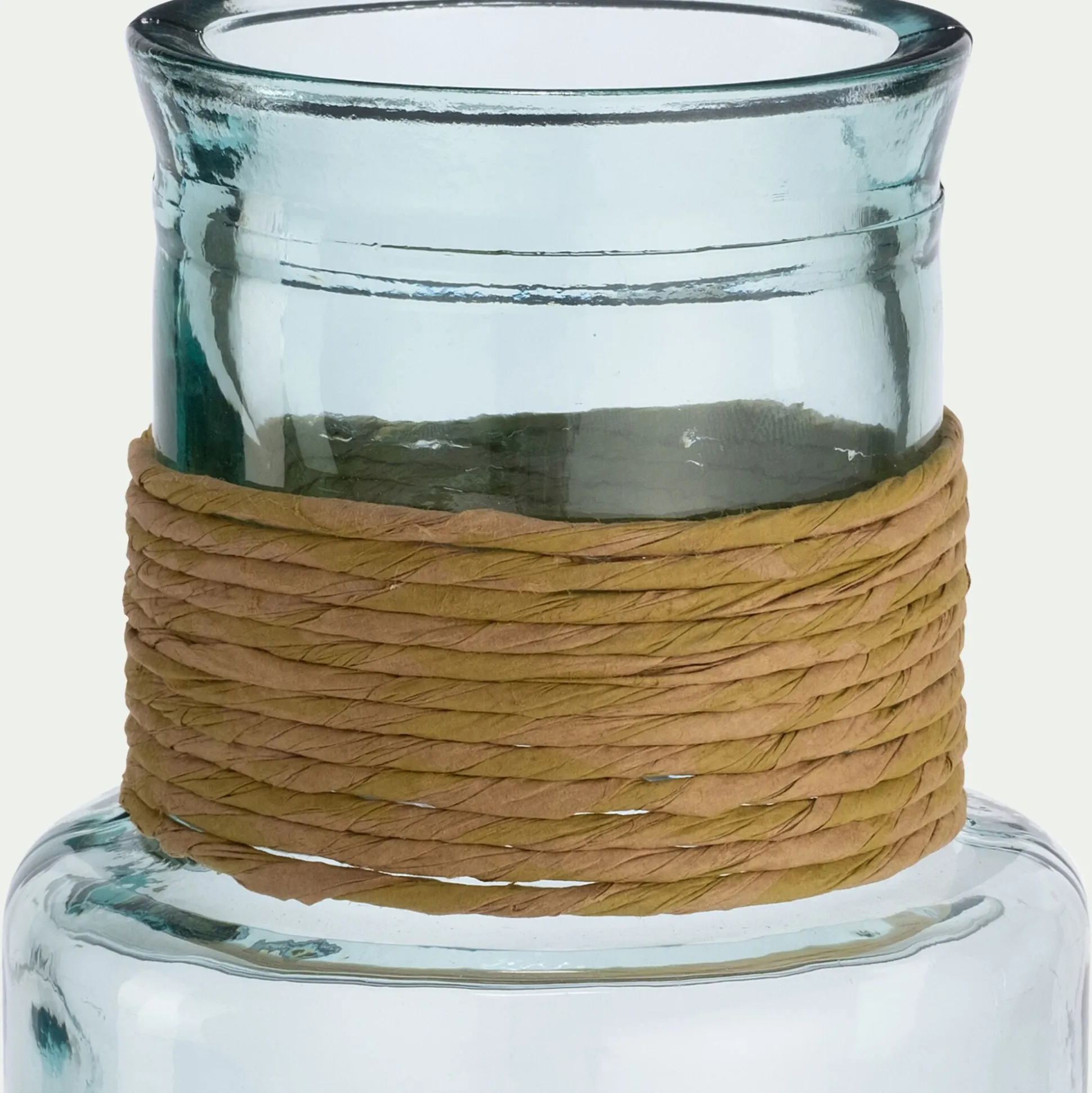 Vase tube en verre recyclé h55cm - transparent