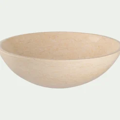 Vasque de salle de bains ronde en pierre de rivière - beige