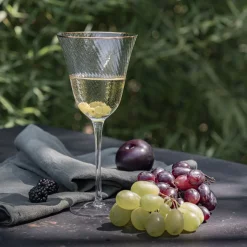 Verre à pied avec liseré doré en verre 32cl - transparent