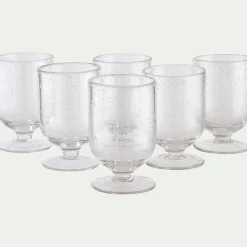 Verre à pied en verre bullé 25cl - transparent