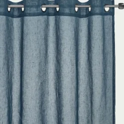 Voilage à œillets en polyester 135x250cm - bleu figuerolles