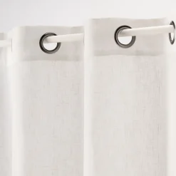 Voilage à œillets en polyester 135x300cm - blanc ventoux