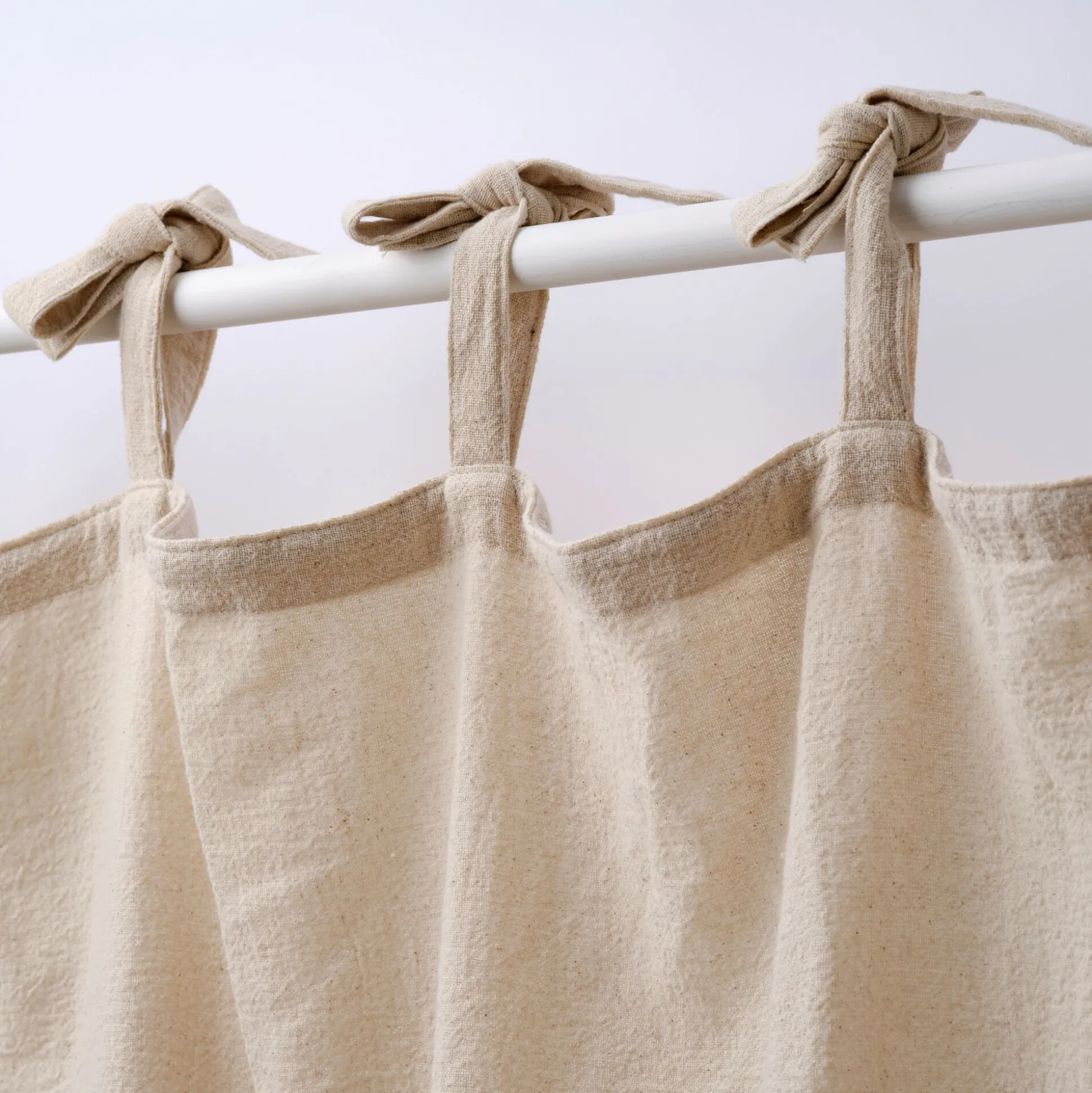 Voilage à nouettes en coton finition ajouré 140x250cm - beige alpilles