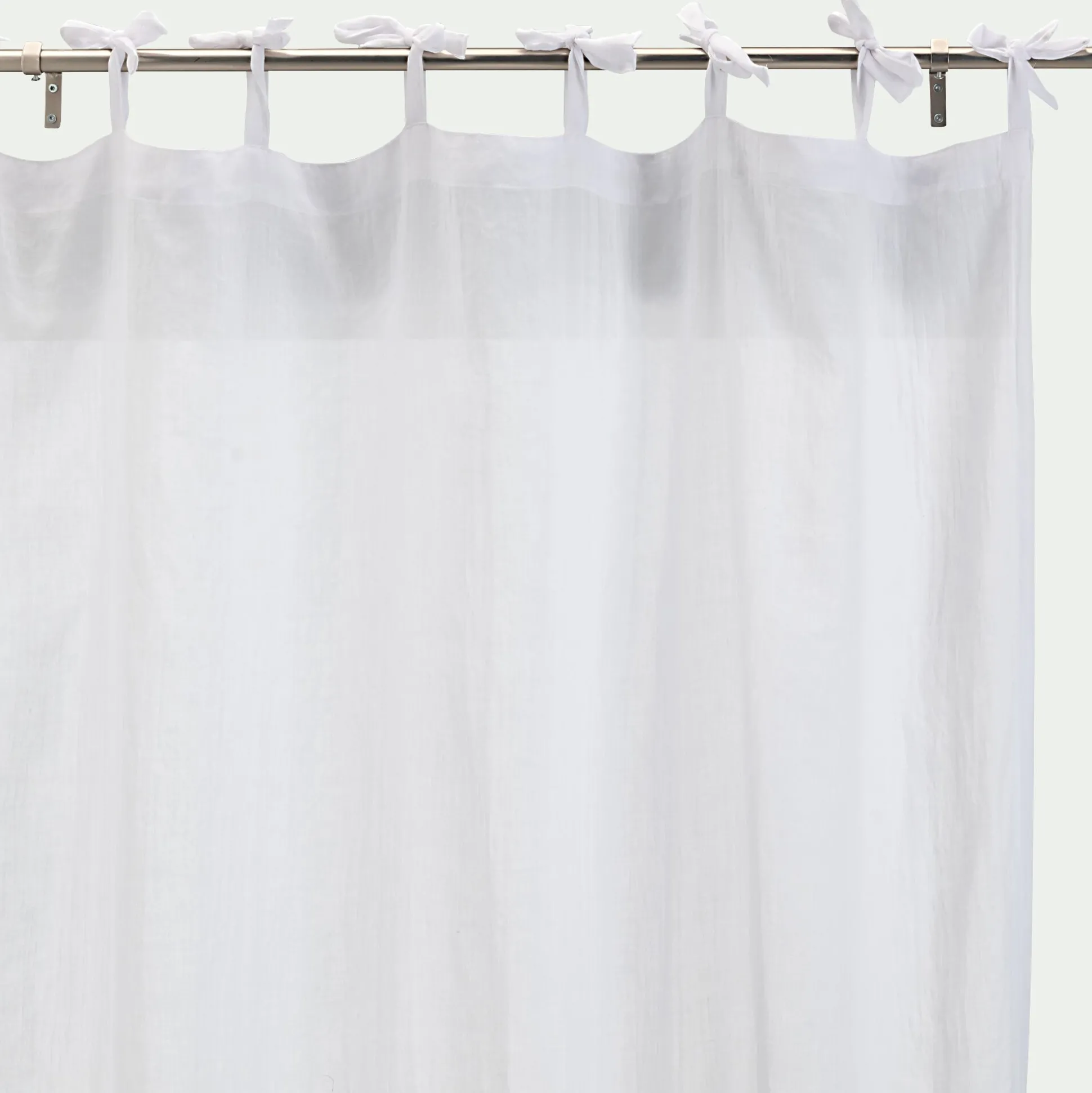 Voilage à nouettes en polyester et coton 130x250cm - blanc