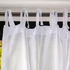 Voilage à nouettes en polyester et coton 130x250cm - blanc