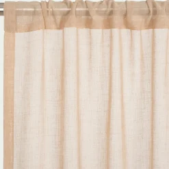 Voilage passe-tringle en polyester 140x250cm - beige