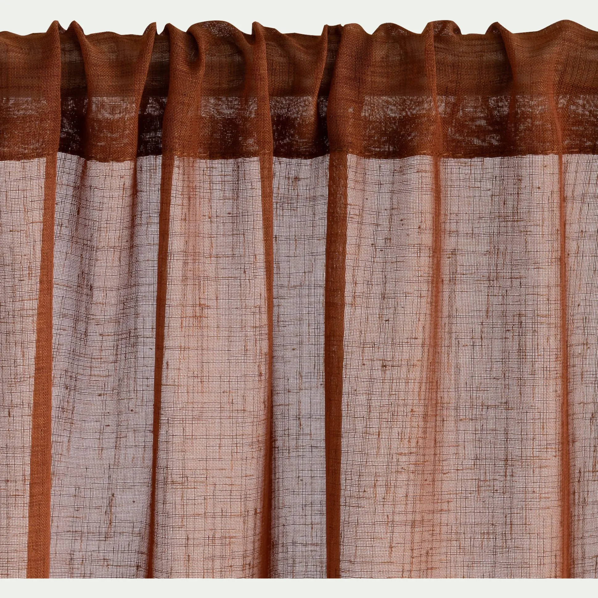 Voilage passe-tringle en polyester 140x250cm - terracotta