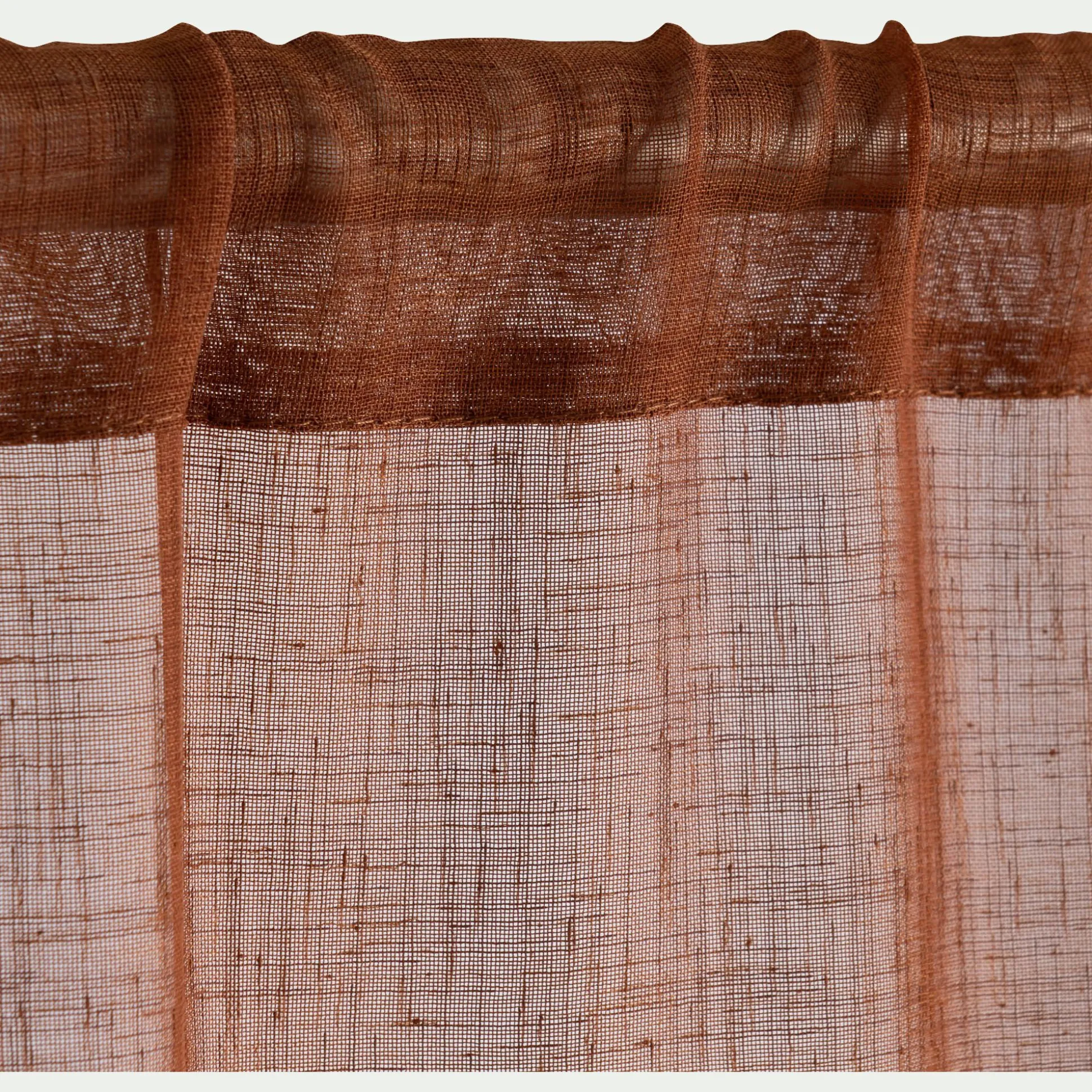 Voilage passe-tringle en polyester 140x250cm - terracotta