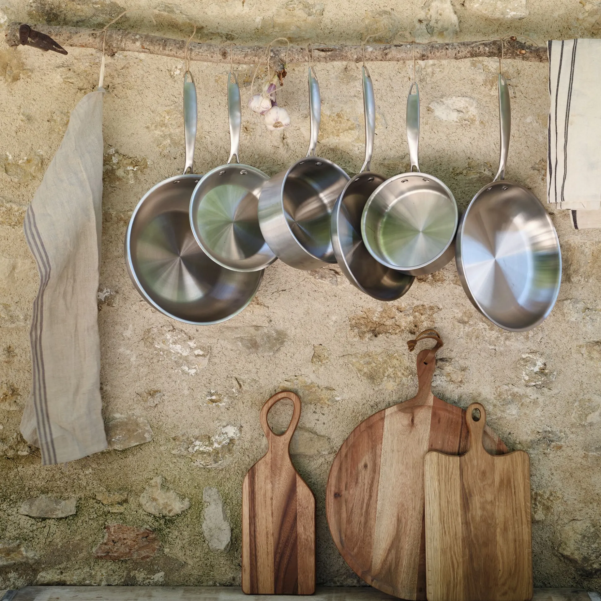 Wok en inox D28cm - argenté métallisé