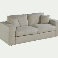 Canapé 3 places convertible bouclette dasco - blanc écru