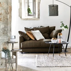 Canapé 2 places fixe en tissu joint - vert cèdre