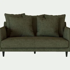 Canapé 2 places fixe en tissu joint - vert cèdre