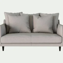 Canapé 2 places fixe en tissu joint - gris borie