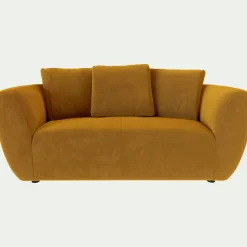 Canapé 2 places fixe en velours Velvet - jaune argan