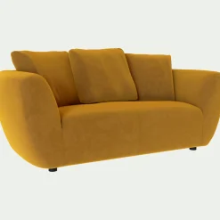 Canapé 2 places fixe en velours Velvet - jaune argan