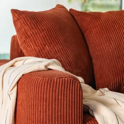 Canapé convertible à angle réversible en velours côtelé - brun rustrel