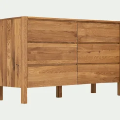 Commode 6 tiroirs en chêne L150cm - bois clair