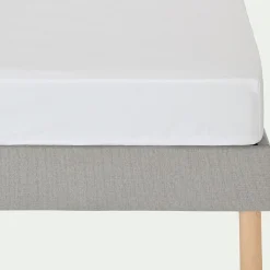 Drap housse en coton 140x200cm B40cm - blanc