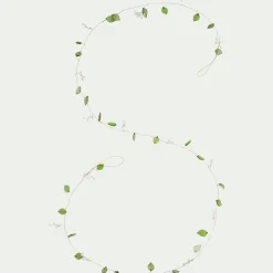 Guirlande de Noël en feuilles en verre et perles L183cm - vert