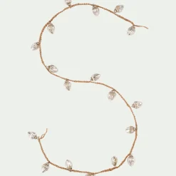 Guirlande de Noël en verre et jute L152cm - argenté