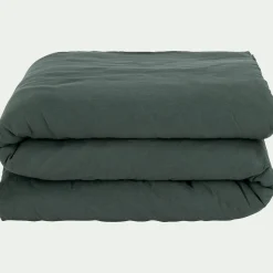 Housse de couette en lin lavé 240x220cm - vert cèdre