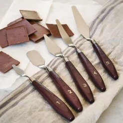 Lot de 5 spatules de modelage en inox - argenté