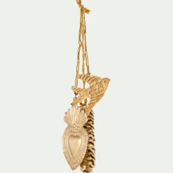 Lot de 3 suspensions de Noël en fer H9,50cm - doré