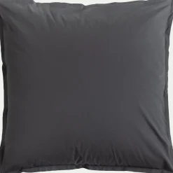 Lot de 2 taies d'oreiller en percale de coton - gris ardoise 65x65cm