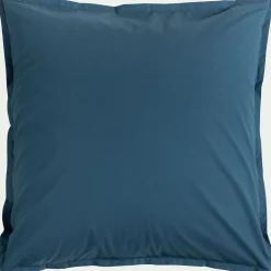 Lot de 2 taies d'oreiller en percale de coton - bleu figuerolles 65x65cm