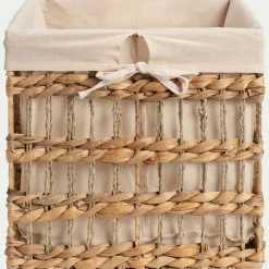 Panier de rangement en jacinthe d'eau 30x30cm - naturel