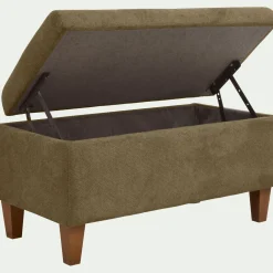 Pouf en tissu avec coffre - vert cèdre