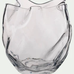 Vase organique en verre H17,5cm - transparent