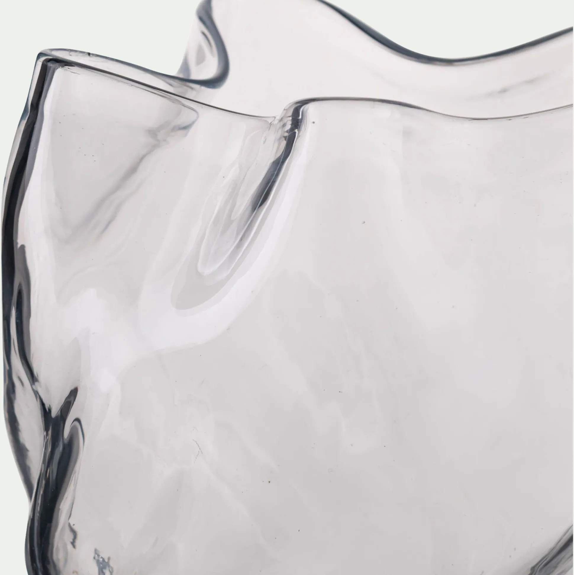 Vase organique en verre H17,5cm - transparent